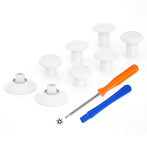 eXtremeRate ThumbsGear Interchangeable Thumbstick for Xbox Controller - Improve Comfort - White 3 Height Domed & Concave Grips Ergonomic Adjustable Joystick for Xbox Seires X/S, for Xbox One S/X/Elite - color: White