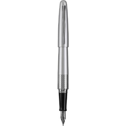 PILOT Metropolitan Collection Fountain Pen, Silver Barrel, Zig-Zag Design, Medium Nib, Black Ink (91102) - color: Silver, style: Medium Nib