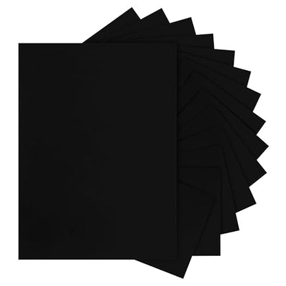 Silunkia 40 Sheets Black Cardstock 8.5 x 11 for Halloween 75lb - color: Black
