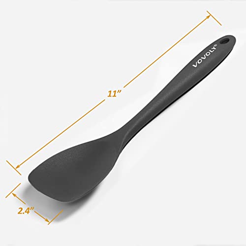 Vovoly Silicone Spatula Spoon Set, 11 IN, Black, Spoonulas Heat Resistant - color: Black Spoonula set