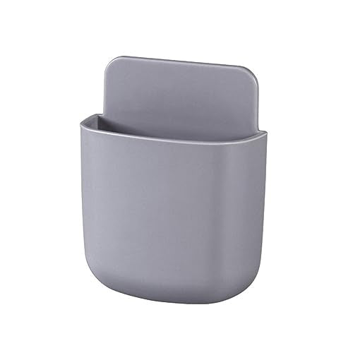 AKOAK Wall-mounted Remote Control Holder, Self-adhesive Wall-mounted Storage Case - Cell Phone, Pen, Makeup Brush, Glasses, Storage Case Next to Desk, Pack of 1 (Gray) - color: gray