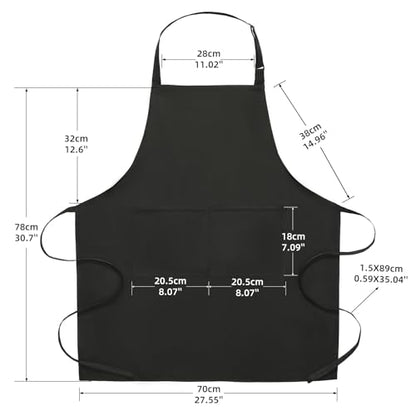BOHARERS 2 Pack Cooking Kitchen Aprons with 2 pockets Unisex Adjustable Chef Apron for Women Men - color: 2 Pack Black