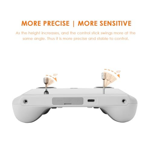 CAPART Extended Joysticks Thumb Rocker for DJI RC & DJI RC 2 Controller, Compatible DJI Air 3 2S Mavic 3 Classic Pro Mavic 2 Mini 4 3 Pro Drone Controller Sticks (Titanium) - color: Titanium