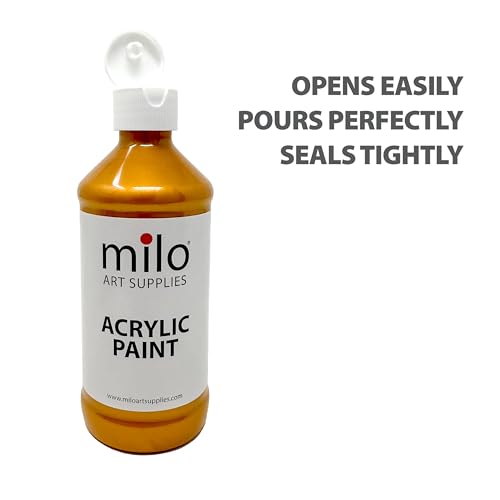 milo Metallic Acrylic Paint Set, 6 Metallic Colors, 8 oz Bottles - style: Metallic Set 6 x 8 oz