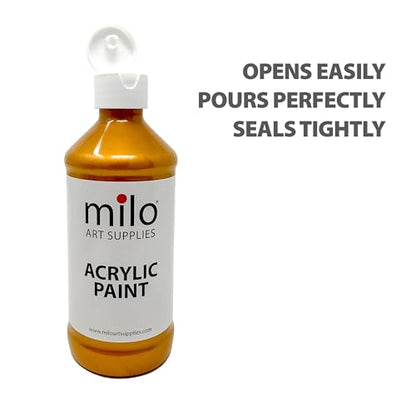 milo Metallic Acrylic Paint Set, 6 Metallic Colors, 8 oz Bottles - style: Metallic Set 6 x 8 oz