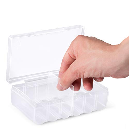 GlossyEnd Set of 4 - Two AA and Two AAA Battery Storage Box, Battery Storage Case, Battery Holder Clear - size: AA - AAA