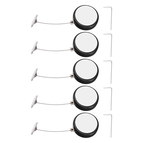 PATIKIL Retractable Remote Control Cable Tether (3.3ft / 1M, Black)(5 Set) Round Remote Control Security Lanyard Lock Adjustable Locking Leash with Round Iron Cap, Suit for - TVs/Tablets - color: Black, size: 3.3ft