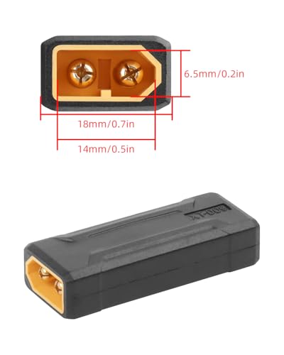 XT60 to XT60 Connector,XT60 Male to XT60 Male Coupler Wireless Adapter for RC Car,FPV Drone,LiPo Battery,Laptop Power Supplies, etc(2pack) - size: male to male