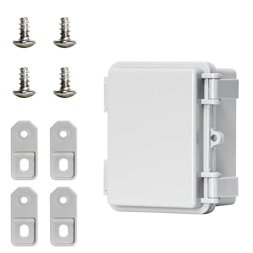 Electrical Box - Weatherproof Electrical Box ABS Plastic Junction Box,Universal DIY Project Box for Indoor/Outdoor Use with Wall-Mount Bracket Gray Cover(4.6"x3.4"x2.8") - color: Grey Cover, size: 4.6"x3.4"x2.8"
