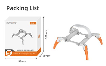 Landing Gear For DJI Mini 3, Drone Spider Leg Foldable Extension Kit Quick Release Height Extender Holder (Grey/Orange) - color: Grey/Orange