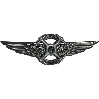 BL5-013 Full Size UAS FAA Commercial Drone Pilot Wings pin Black Tactical