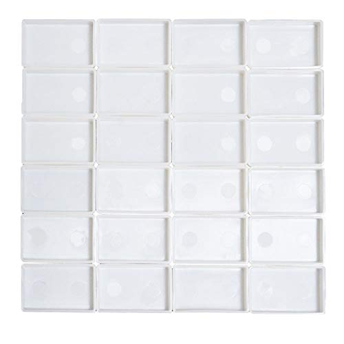 FCLUB Plastic Empty Watercolor Paint Pans - 24pcs Full Pans - color: White, size: 24 Pieces 3 ml Full Pans