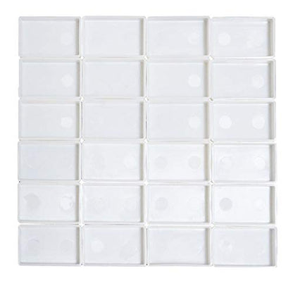 FCLUB Plastic Empty Watercolor Paint Pans - 24pcs Full Pans - color: White, size: 24 Pieces 3 ml Full Pans