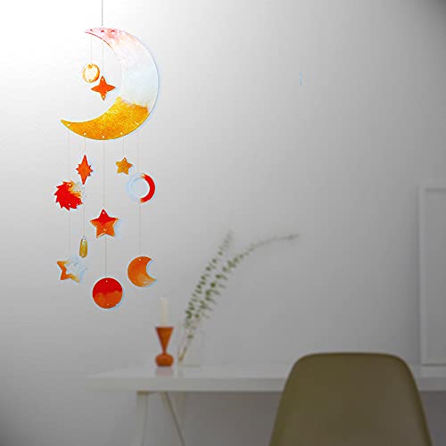 Moon & Star Resin Molds Silicone - 3 pcs Wind Chime Windbell Pendant Resin Molds Set Wall Hanging Home Decoration