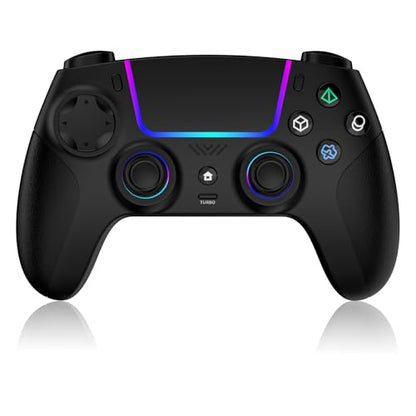VidPPluing Wireless Controller Compatible with PS5/Android/IOS/MAC/Steam Deck, Gamepad with LED Lighting/Hall Effect Trigger/Turbo/Macro/Dual Vibration/3.5mm Headset Jack/1500 mAh Battery - color: black