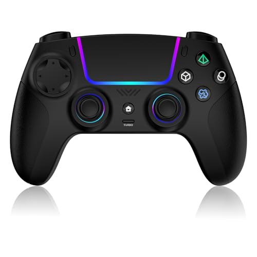 VidPPluing Wireless Controller Compatible with PS5/Android/IOS/MAC/Steam Deck, Gamepad with LED Lighting/Hall Effect Trigger/Turbo/Macro/Dual Vibration/3.5mm Headset Jack/1500 mAh Battery - color: black