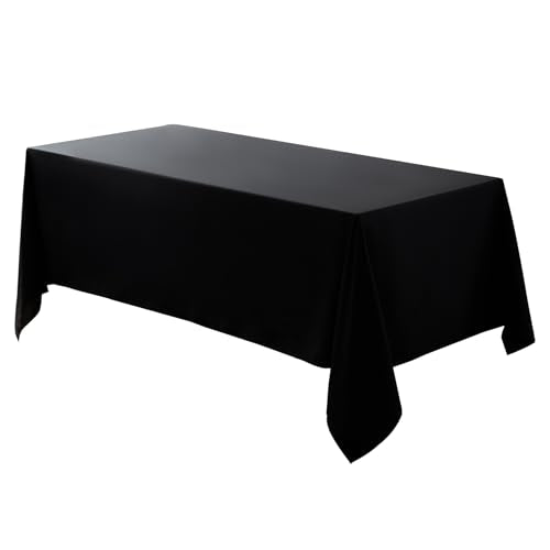 VidaFete Everyday Series Rectangle Tablecloth 60" x 102" 1 Pack Black - color: Black, size: 102" x 60" (Rectangular)