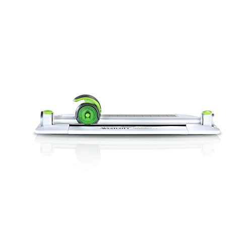 Westcott 12" CarboTitanium 45mm Rotary Metal Base Trimmer, White, Green (16718)
