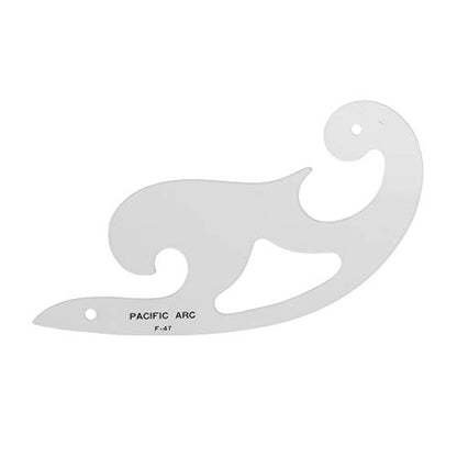 Pacific Arc Professional French Curves, Acrylic, Plain Edge, 8.375 Inches - size: F-47