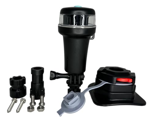 Pactrade Marine Navigation Lights for Boats LED - Red/Green Battery Powered Nav Lights for Boats - Adaptor & Surface Mounts (Curved), Swivel Base, 3-Mode Operation - 1NM Waterproof - style: Adaptor & Surface Mounts (Curved), Swivel Base