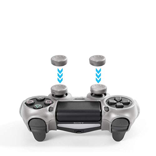CHINFAI PS4 Controller DualShock4 Skin Grip Anti-Slip Silicone Cover Protector Case for Sony PS4/PS4 Slim/PS4 Pro Controller with 8 Thumb Grips (Silver) - color: Silver
