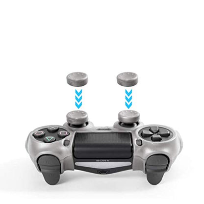 CHINFAI PS4 Controller DualShock4 Skin Grip Anti-Slip Silicone Cover Protector Case for Sony PS4/PS4 Slim/PS4 Pro Controller with 8 Thumb Grips (Silver) - color: Silver