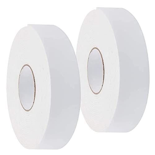 Double Sided Foam Tape 2.36In x 33FT 2 Pack, Mounting Tape Heavy Duty, Strong Adhesive Weatherproof Seal Strips for DIY Craft Picture Poster, Car & Gap Filling Mountings, Home Office Decor (White) - color: White, size: 2.36 In x 66 FT