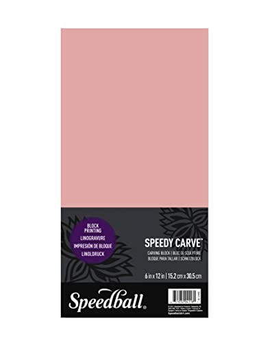 Speedball Speedy Carve Block, 6 x 12 in, Pink - size: 1 Count (Pack of 1)