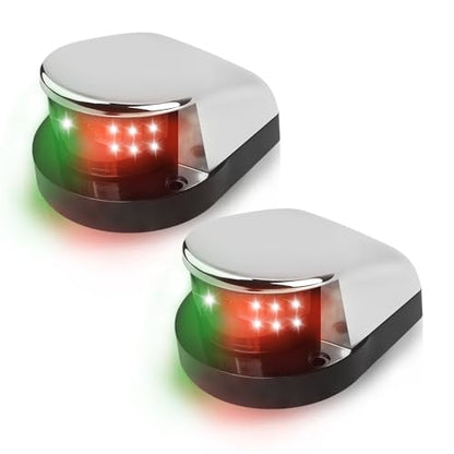 LED Boat Navigation Light Red and Green Silver Shell Shape - color: Silver Shell Shape