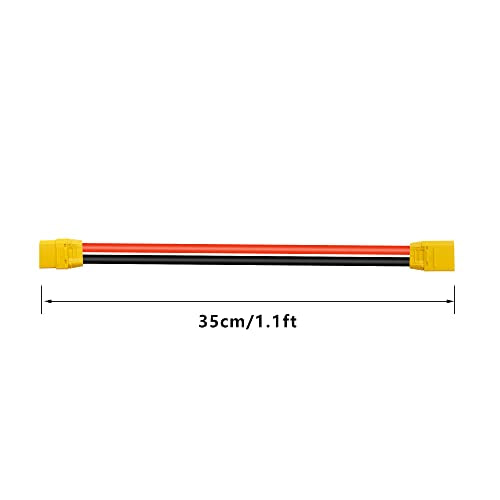 XT90 Female to XT90 Male Plug Extension Cable Lead 1 FT 10AWG Silicone Wire for RC Lipo Battery FPV Racing Drone Aircraft Model