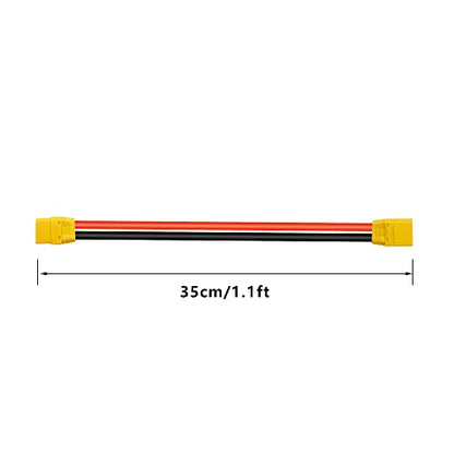 XT90 Female to XT90 Male Plug Extension Cable Lead 1 FT 10AWG Silicone Wire for RC Lipo Battery FPV Racing Drone Aircraft Model
