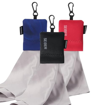 SEIBER Eyeglass Cleaning Microfiber Cloth, 7x7 inch, 3PCS, BK Blue Red - color: Bk Red Blue-(3pack)
