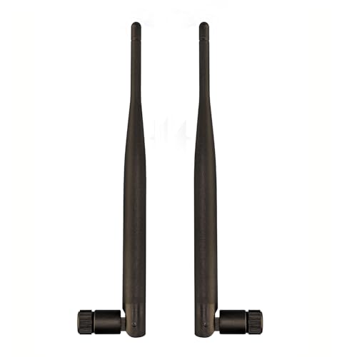 WiFi 6E Tri-Band 2.4GHz 5GHz 6GHz SMA Male Antenna, Compatible with WiFi Router Motherboard Camera PCI-E Network Card USB Adapter Security Camera Video 2-Pack 19.5cm Peak WiFi Antennas