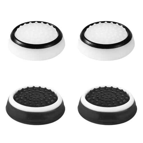 4pcs Thumb Grips Joystick Cap Cover for PS5 PS4 Xbox Series X/S Controller - color: black & white