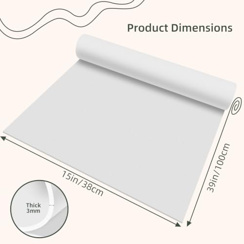 Foam Craft Sheets, 38x100CM EVA Foam Roll, 3MM White DIY Handcraft Sheets - color: WHITE-15x39in-3MM