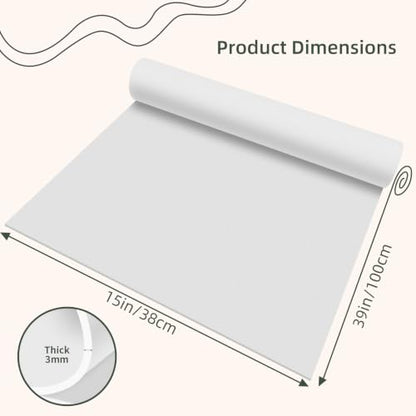 Foam Craft Sheets, 38x100CM EVA Foam Roll, 3MM White DIY Handcraft Sheets - color: WHITE-15x39in-3MM