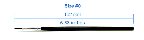50 Pcs Fine Detail Synthetic Paint Brush Set, Pointed Round Size #0 Medium - size: Size #0 (Medium)