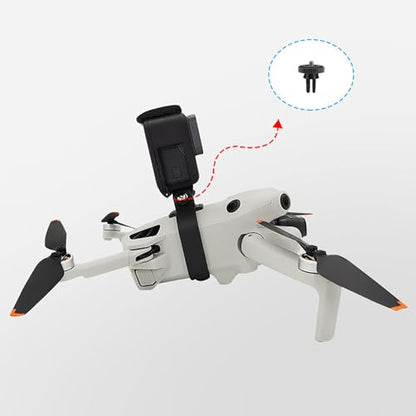 Action Camera Mount Holder, Drone Gimbal Extension Mount Bracket with 1/4" Screw Adapter for DJI Mini 4 Pro/Mini 3/Mini 3 Pro