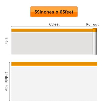 Large Tarp for Painting, Painters Plastic Covering, 59”x65', 3Rolls - size: 59in x 65Ft