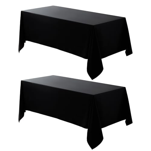 VidaFete Everyday Series Rectangle Tablecloth 60" x 102" 2 Pack Black - color: Black, size: 102" x 60" (2 Pack)