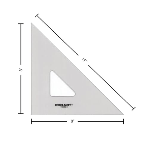 Pro Art 8-Inch 45/90-Degree Triangle, Smoke - color: Smoke, size: 8-inch, 45/90 Degrees