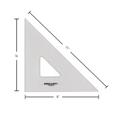 Pro Art 8-Inch 45/90-Degree Triangle, Smoke - color: Smoke, size: 8-inch, 45/90 Degrees