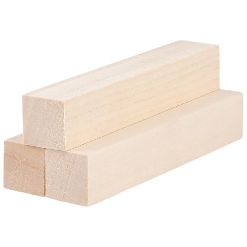 60 Pack 6 x 1 x 1 Inch Basswood Carving Block, Unfinished Rectangular Whittling Blocks for Carving, Crafts, DIY Project