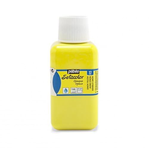 PEBEO Setacolor Opaque Fabric Paint 250-Milliliter Bottle, Lemon - color: Lemon
