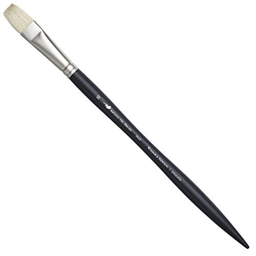 Winsor & Newton Artists' Oil Hog Paint Brush, Long Handle Size 10, Flat - size: #10, style: Flat