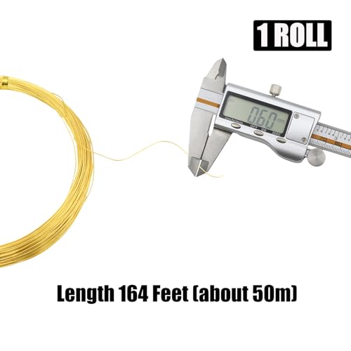 22 Gauge Aluminum Craft Wire, 164FT 0.6mm Gold Bendable Wire - size: 22, style: Gold