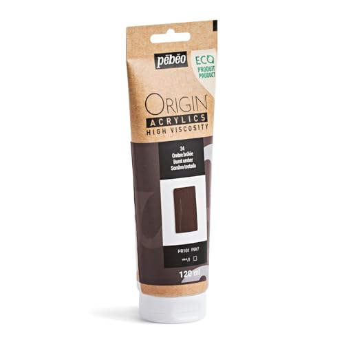 PEBEO Origin Acrylics 120ml Matte Acrylic Paint, Burnt Umber - color: Burnt Umber
