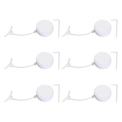 PATIKIL Retractable Remote Control Cable Tether (4.9ft / 1.5M, White)(6 Set) Round Remote Control Security Lanyard Lock Adjustable Locking Leash with Plastic Cap, Suit for - TVs/Tablets - color: White, size: 4.9ft