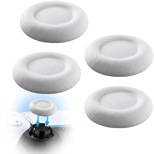 MatoSan Thumbstick Silicone Replacement Caps - Compatible with PS5 Controller & PS4 Controller - Non-Slip Grip for More Precise Control - Protective Caps for Analog Sticks (4 Silicone White) - color: 4 silicone white