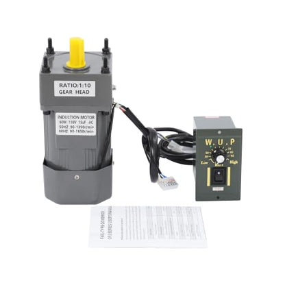 0-135RPM 60W 10K Variable Speed AC Gear Reduction Motor with Controller - color: 60W 10K